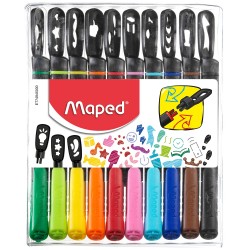 Markers With Clip-On Mini Stencils, Assorted Colors, Pack of 10