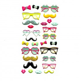 Mustaches and Glasses Stickers