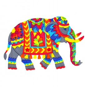Indian Elephant ColorFoldz Self-Aligning Stencil
