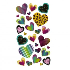 Patterned Hearts Stickers